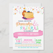 Invitation d'anniversaire de crêpes et de pyjamas (Devant)