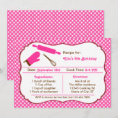 Invitation d'anniversaire de cuisine (Devant / Derrière)