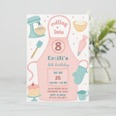 Invitation d'anniversaire de cuisine avec tablier (Debout devant)