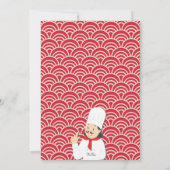 Invitation d'anniversaire de cuisine de chef de (Dos)