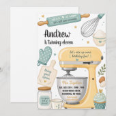 Invitation d'anniversaire de cuisine de chef perso (Devant / Derrière)