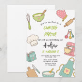 Invitation d'anniversaire de cuisine Junior Chef p (Devant / Derrière)