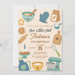 Invitation d'anniversaire de cuisine personnalisée