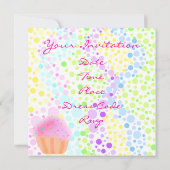 Invitation d'anniversaire de CupCake multicolore (Dos)
