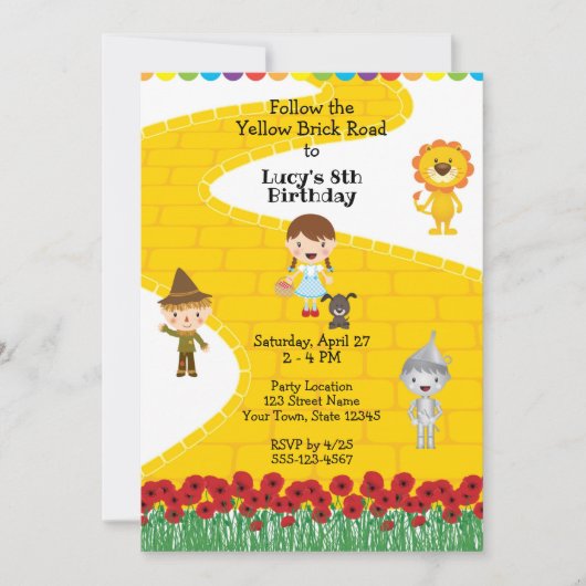 Invitation d'anniversaire de Cute Oz (Devant)