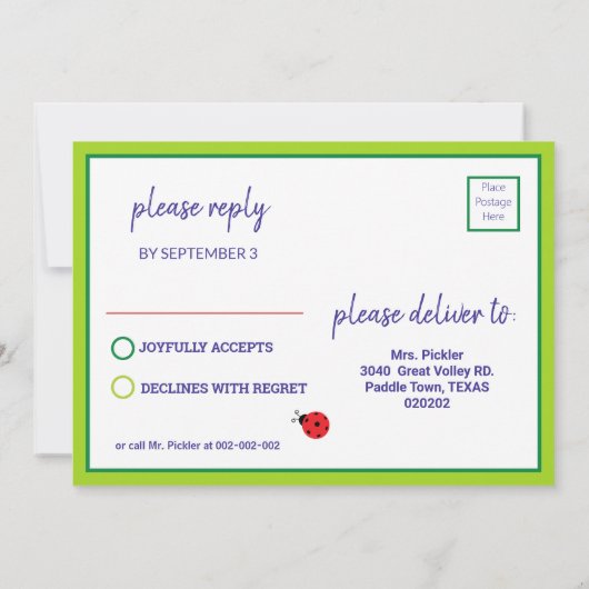 Invitation d'anniversaire de Daisy et Ladybug de P (Dos)