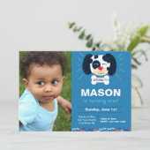 Invitation d'anniversaire de Dalmatie bleue avec p (Debout devant)