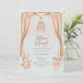 Invitation d'anniversaire de danse de ballet pour (Debout devant)