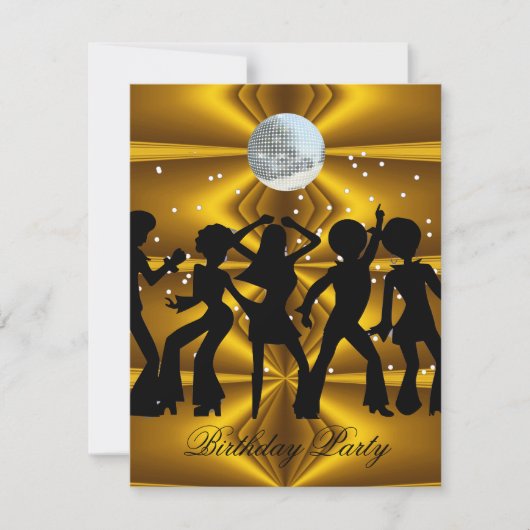 Invitation d'anniversaire de danse disco avec boul (Devant)