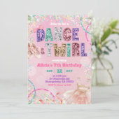 Invitation d'anniversaire de danse et de tourbillo (Debout devant)