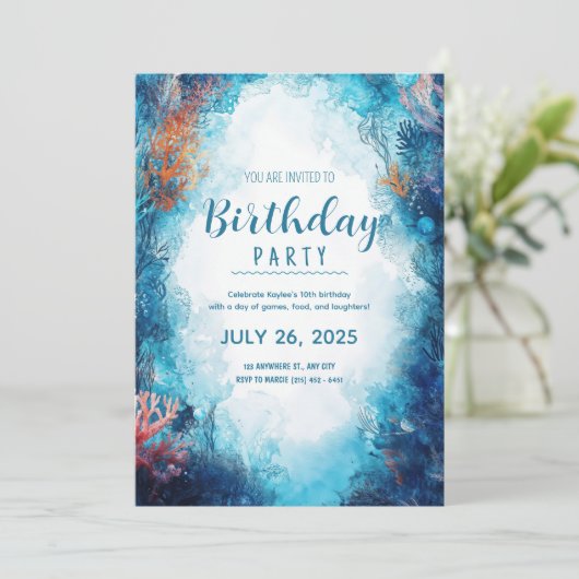 Invitation d'anniversaire de Deep Sea Dreams (Debout devant)