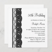 Invitation d'anniversaire de dentelle française (b (Devant / Derrière)