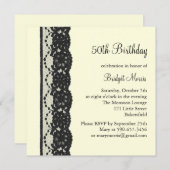 Invitation d'anniversaire de dentelle française (i (Devant / Derrière)