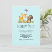 Invitation d'anniversaire de dessin animé de créat (Debout devant)