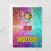 Invitation d'anniversaire de dessin animé de fée p (Dos)
