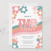 Invitation d'anniversaire de deux ans pour deux fi (Devant)