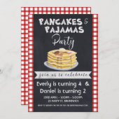 Invitation d'anniversaire de deux de noms Pjs de (Devant / Derrière)