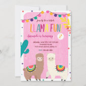 Invitation d'anniversaire de deux lamas (Devant)