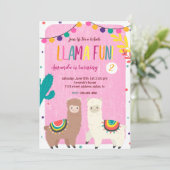 Invitation d'anniversaire de deux lamas (Debout devant)