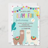 Invitation d'anniversaire de deux lamas Chalkboard (Devant)