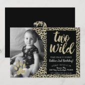 Invitation d'anniversaire de deux léopards sauvage (Devant / Derrière)