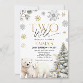 Invitation d'anniversaire de deux ours sauvages, 2 (Devant)