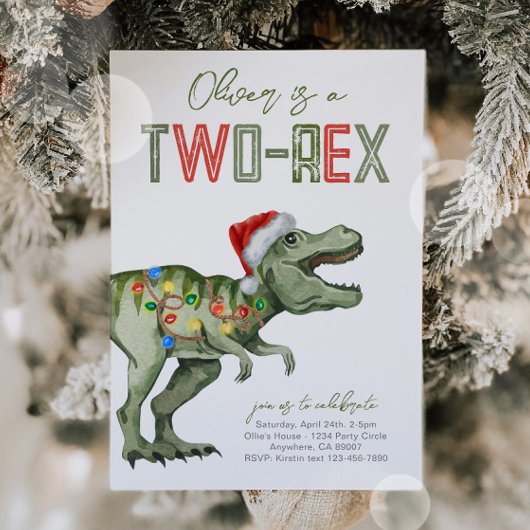 Invitation d'anniversaire de deux Rex Père Noël
