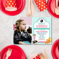 Invitation d'anniversaire de diner rétro des année