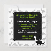 Invitation d'anniversaire de Dino de dinosaure de (Dos)