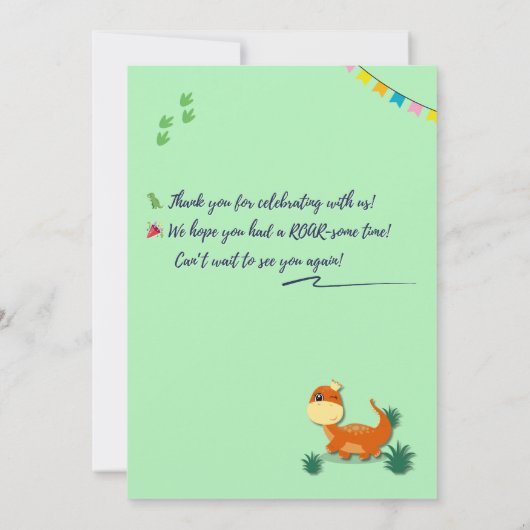 Invitation d'anniversaire de Dino modifiable | Roa (Dos)