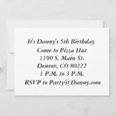 Invitation d'anniversaire de Dinosaur (Dos)