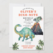 Invitation d'anniversaire de Dinosaur (Devant)