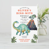 Invitation d'anniversaire de Dinosaur (Debout devant)