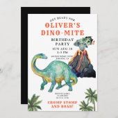 Invitation d'anniversaire de Dinosaur (Devant / Derrière)