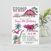 Invitation d'anniversaire de Dinosaur (Debout devant)