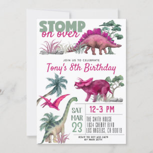Invitation d'anniversaire de Dinosaur