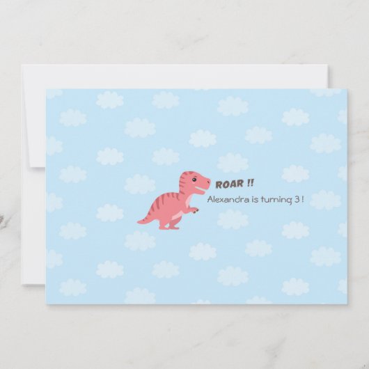 Invitation d'anniversaire de Dinosaur (Dos)