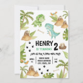 Invitation d'anniversaire de Dinosaur (Devant)