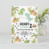 Invitation d'anniversaire de Dinosaur (Debout devant)