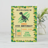 Invitation d'anniversaire de Dinosaur (Debout devant)