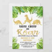 Invitation d'anniversaire de Dinosaur (Devant)