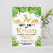 Invitation d'anniversaire de Dinosaur (Debout devant)