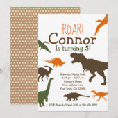 Invitation d'anniversaire de Dinosaur (Devant / Derrière)