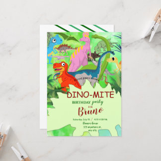 Invitation d'anniversaire de Dinosaur