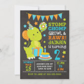 Invitation d'anniversaire de Dinosaur (Devant)