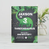 Invitation d'anniversaire de Dinosaur (Debout devant)