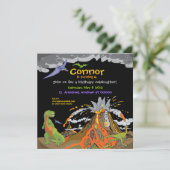 Invitation d'anniversaire de Dinosaur (Debout devant)