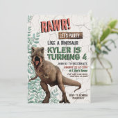 Invitation d'anniversaire de Dinosaur (Debout devant)