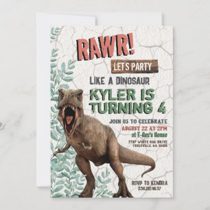 Invitation d'anniversaire de Dinosaur