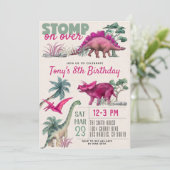 Invitation d'anniversaire de Dinosaur (Debout devant)